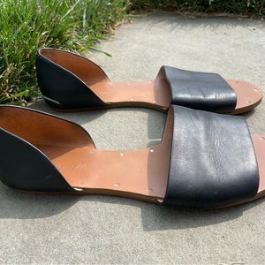 Black Leather Madewell Sandals Size 9